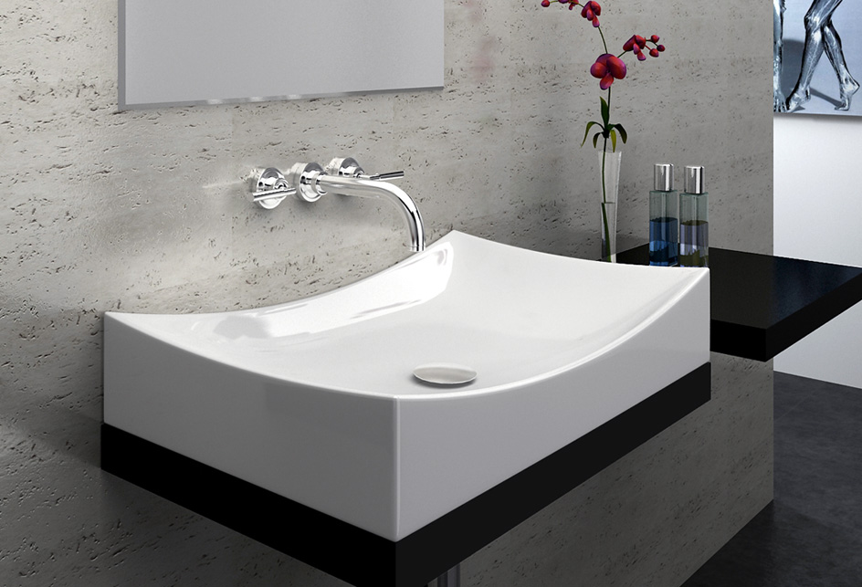 Lux-aqua waschtisch aufsatzwaschbecken eckig Keramik Waschbecken 4145