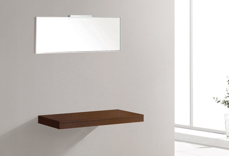 Lux-aqua Holz Waschtischplatte Waschtischkonsole Dunkelbraun 100cm