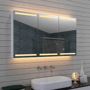 www.lux-aqua.de - Aluminium LED Beleuchtung Badezimmer Spiegelschrank