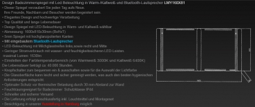www.lux-aqua.de - Lux-aqua Badezimmerspiegel Led Beleuchtung Warm