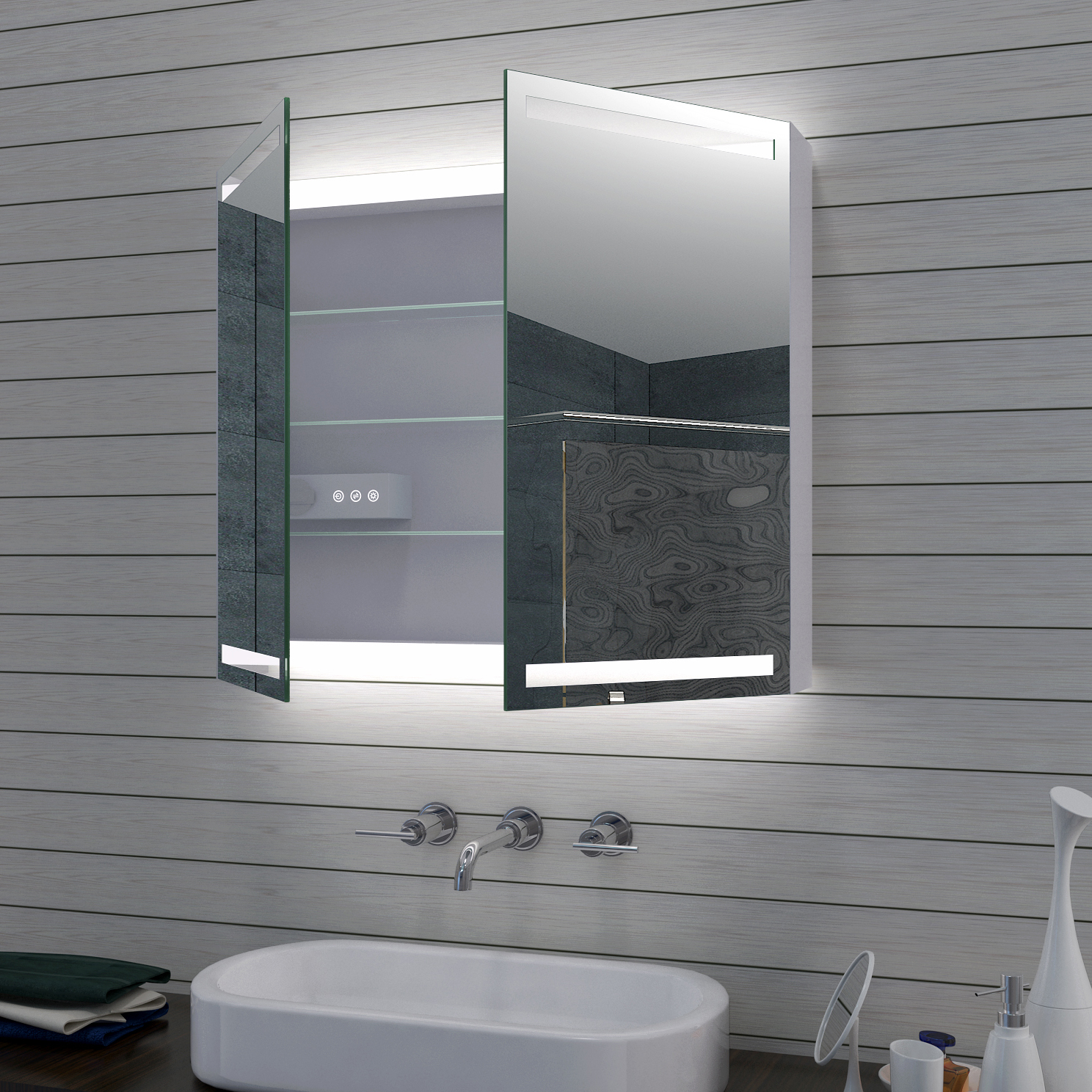 www.luxaqua.de NEU Aluminium Spiegelschrank mit LED Beleuchtung und 5 Fach Vergrößungsspiegel www.luxaqua.de NEU Aluminium Spiegelschrank mit LED Beleuchtung und 5 Fach Vergrößungsspiegel