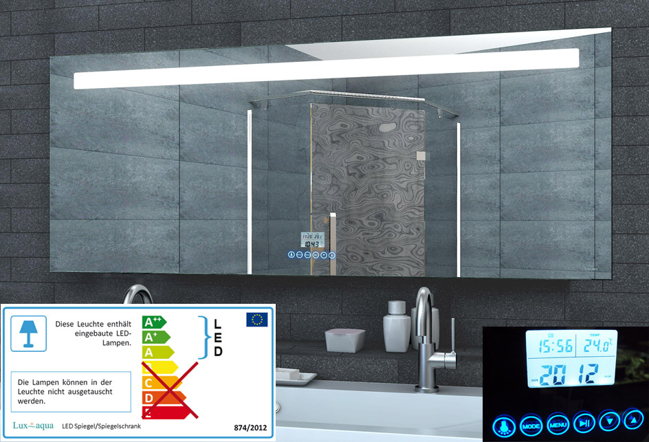 LED Kalt weiß licht Wand Bad Badezimmer spiegel mit Radio USB MP3 Radio