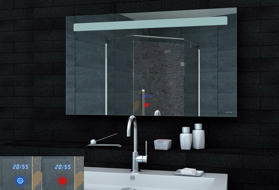 LED Badezimmerspiegel Badspiegel Wandspiegel Lichtspiegel Uhr