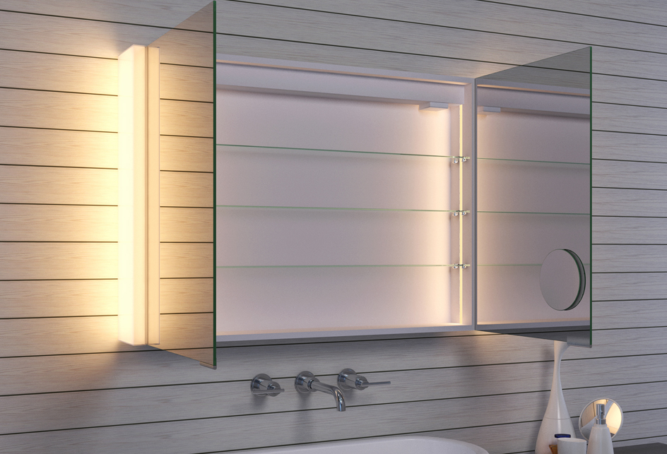 Spiegelschrank Spice Badezimmerschrank In Wei Mit Led