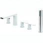 Preview: Design Weiß & Chrom 5-Loch-Wannenrandarmatur 28F31GV1JW