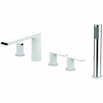 Design Weiß & Chrom 5-Loch-Wannenrandarmatur 28F31GV1JW