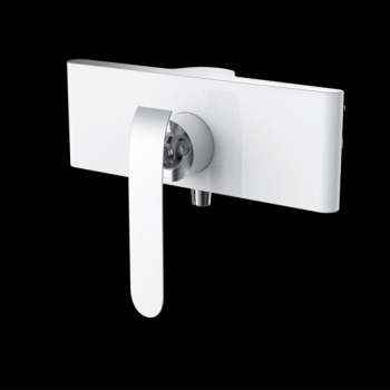 Lux-aqua Weiß Chrom Aufputz Wannenbatterie Einhandmischer Wandmontage BZ33375J