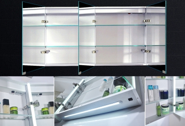 www.lux-aqua.de - Aluminium LED Beleuchtung Badezimmer Spiegelschrank