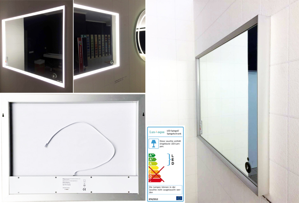 Preview: Design LED Beleuchtung Badezimmerspiegel Infrarot-Sensorschalter XBY140X70