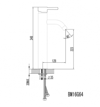 Preview: Design Einhand-Waschtischarmatur hoch BM16G64C