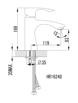 Preview: Design Einhebel-Waschtischarmatur HR16248C