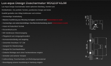 Preview: Design Weiß & Chrom Einhebel - Duscharmatur WDQ33F43JW