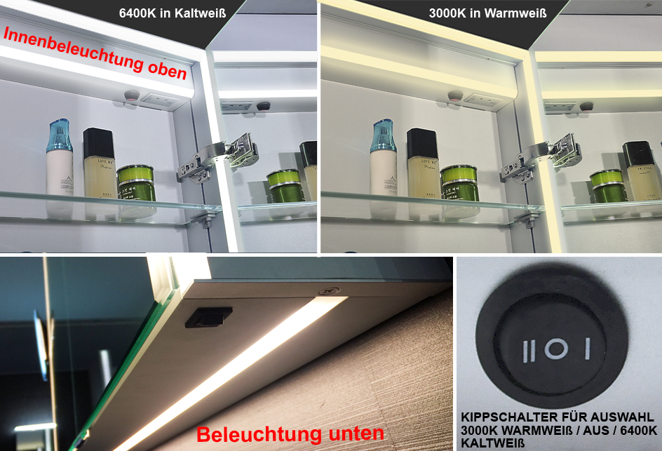 www.lux-aqua.de - Lux-aqua Aluminium LED Warm-/Kaltweiß Badezimmer