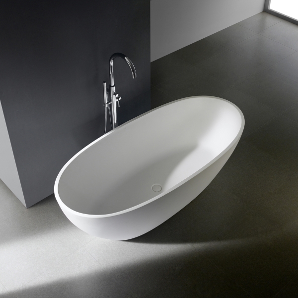 Design Freistehend  Mineralguss / Solid Stone Badewanne PG11778 ( 170x78cm )