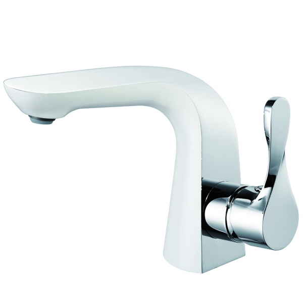 Lux-aqua Design Weiß & Chrom Einhebel-Waschtischmischer WDQ16443JW