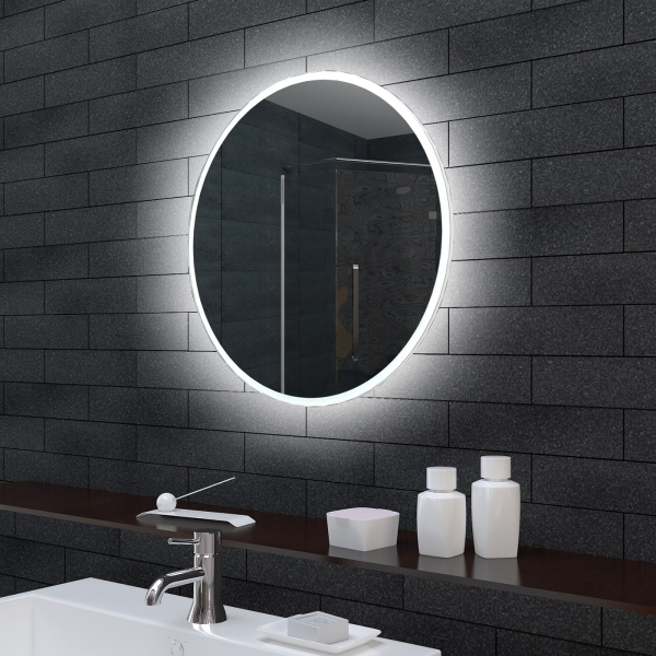 Rund LED Beleuchtung Badezimmerspiegel MLE6602 60x60cm