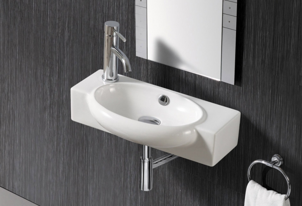 www.lux-aqua.de - Keramik Waschbecken zur Wandmontage 4522T