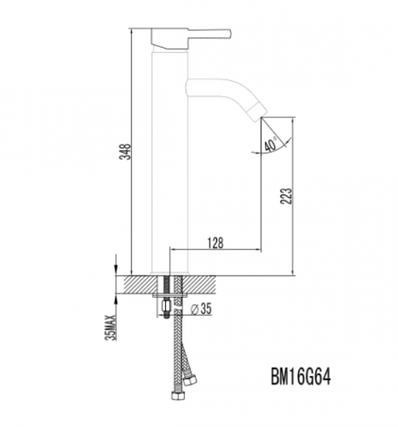 Design Einhand-Waschtischarmatur hoch BM16G64C