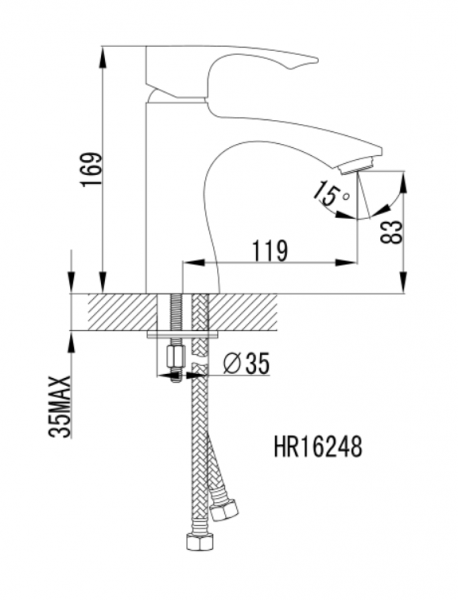 Design Einhebel-Waschtischarmatur HR16248C