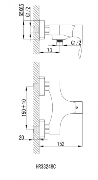 Einhebel- Brausenbatterie Wannen-/ Duscharmatur HR33248C